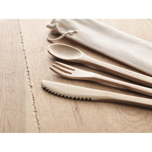 SETBOO - Beige - CASA E VIVERE - Midocean - Home & Living, Kitchen Accesories, Set Posate In Bamboo Mo9786